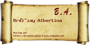 Brázay Albertina névjegykártya